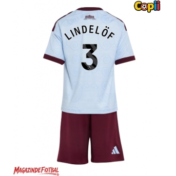 Aston Villa Victor Lindelof #3 Echipament de Fotbal Replică 2026-27 Copii Treilea (+ Șorturi)